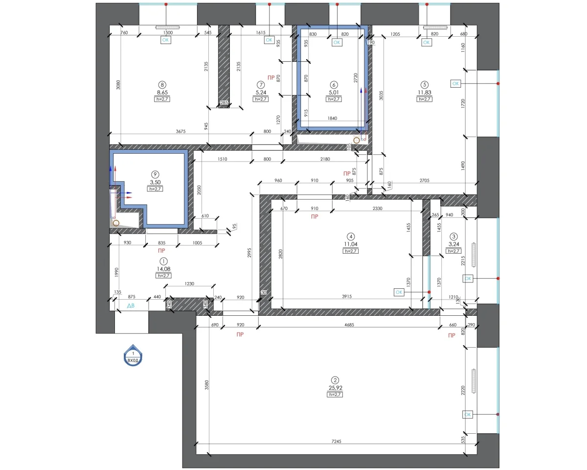 Планировка квартиры 87 кв.м в Самаре — планировка