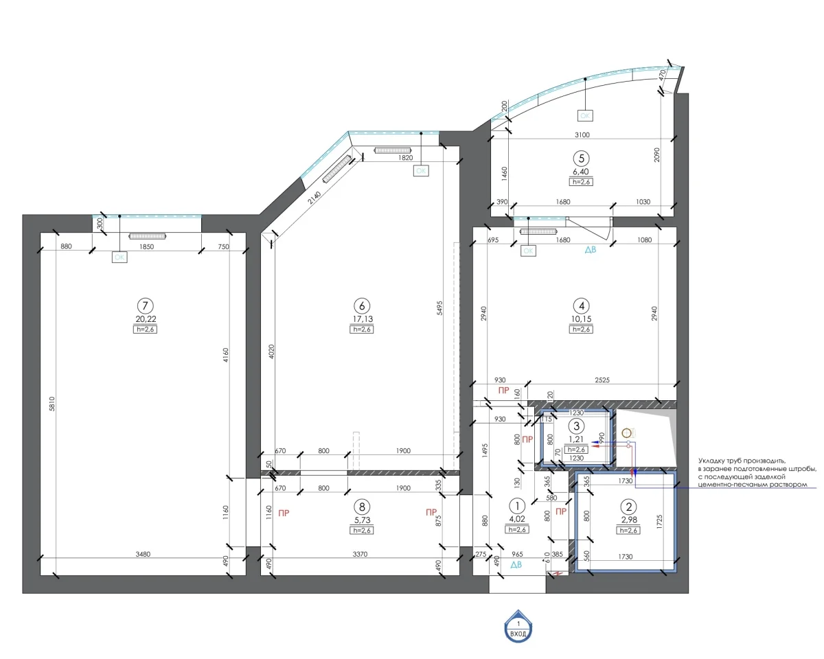 Планировка квартиры 68 кв.м в Москве — планировка