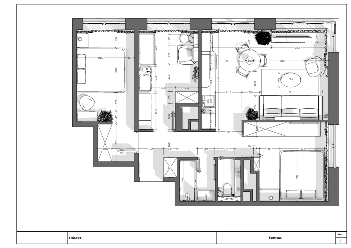Размеры мебели, которая точно встанет