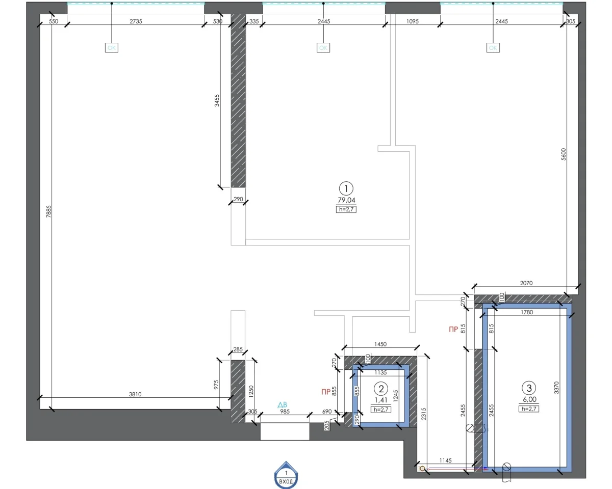 Планировка квартиры 79 кв.м в Уфе — планировка